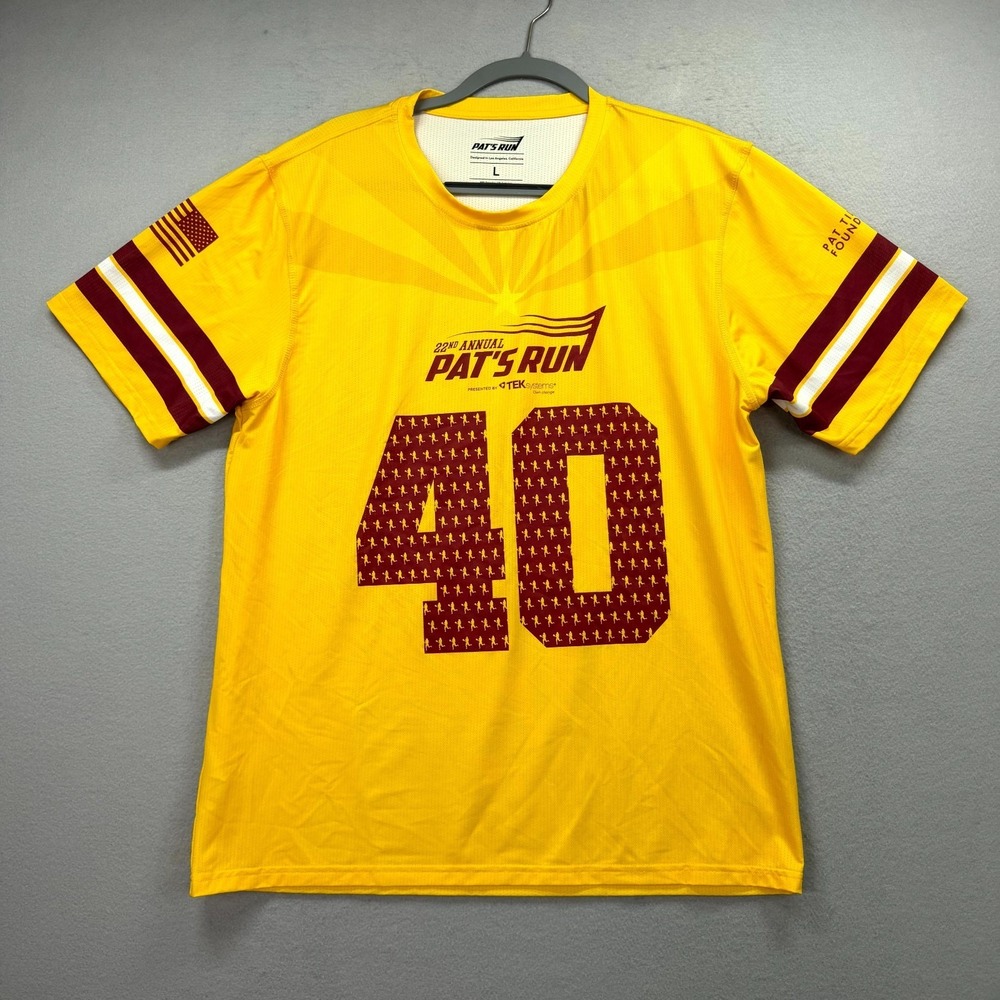 Pat Tillman Pats Run 2026 Running Race Shirt Mens Large Yellow Foundation 40 42